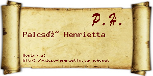 Palcsó Henrietta névjegykártya