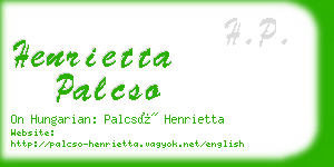 henrietta palcso business card